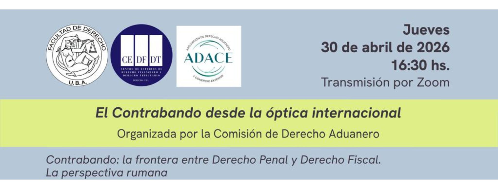 Invitación Charla El contrabando desde la óptica internacional
