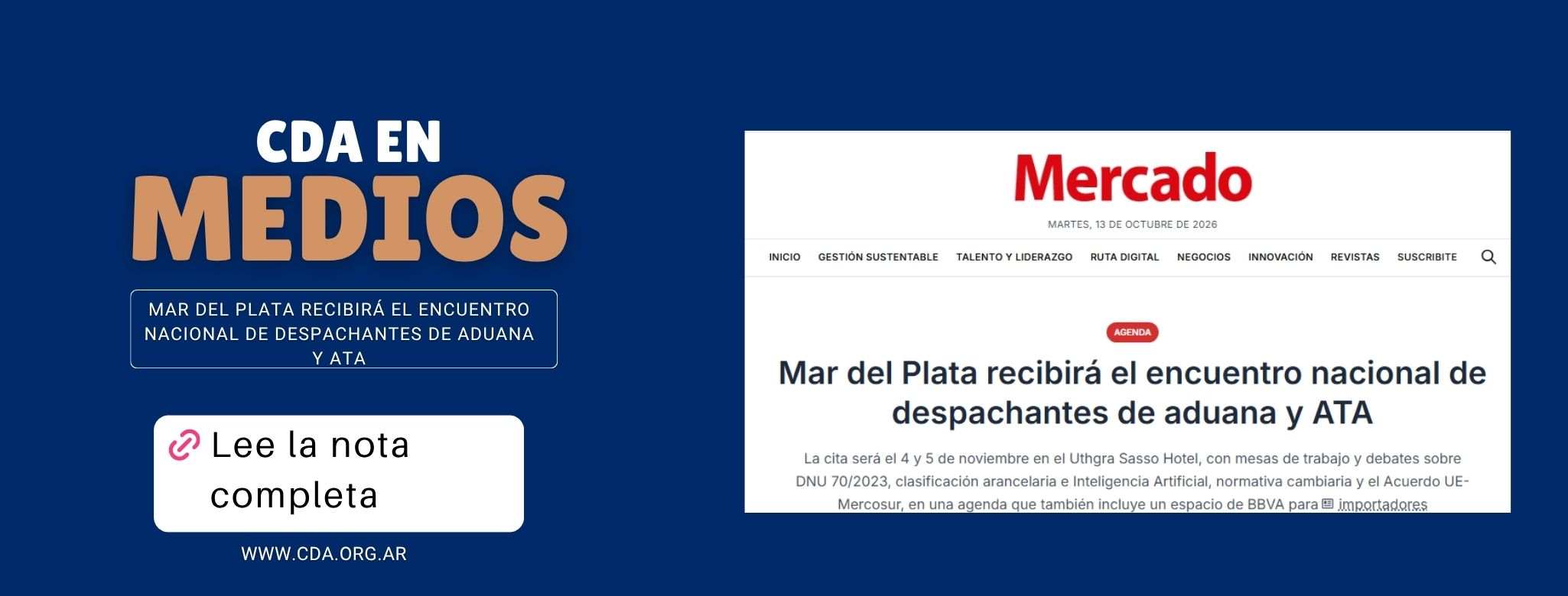 Mar del Plata recibirá el encuentro nacional de despachantes de aduana y ATA