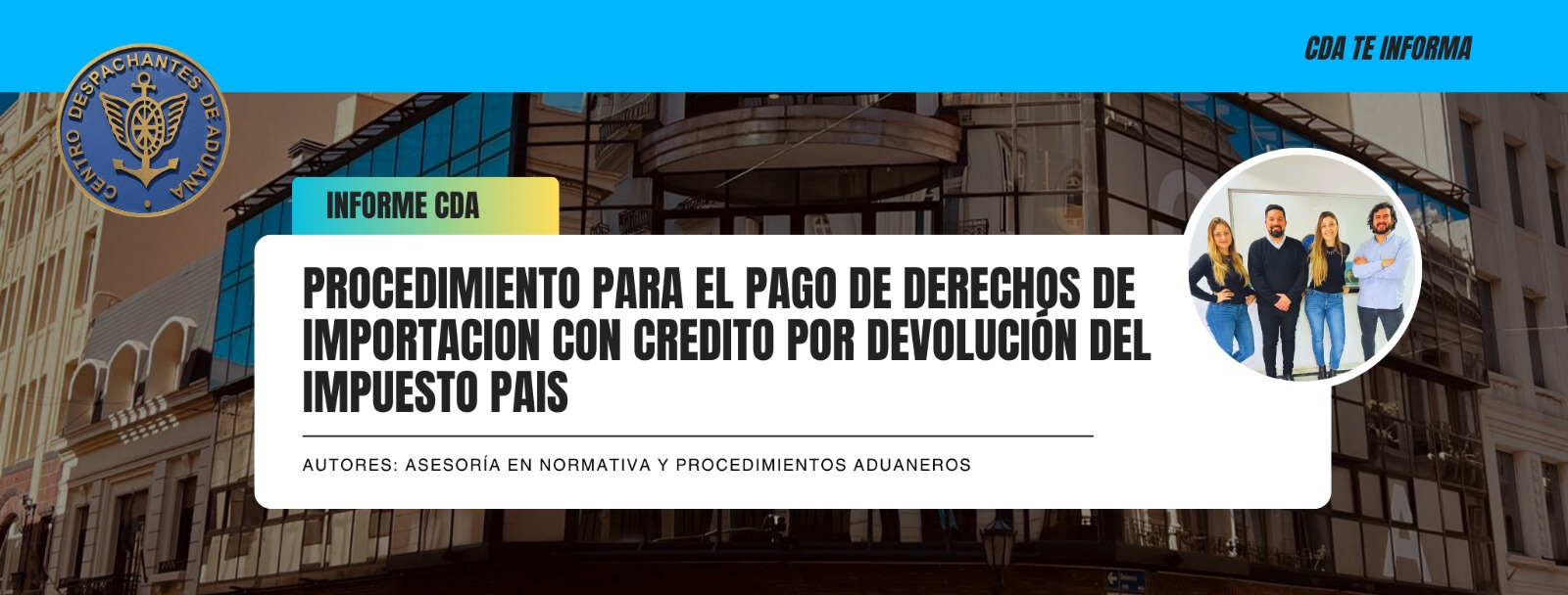 Procedimiento para el pago de Derechos de Importación con crédito por devolución del Impuesto País