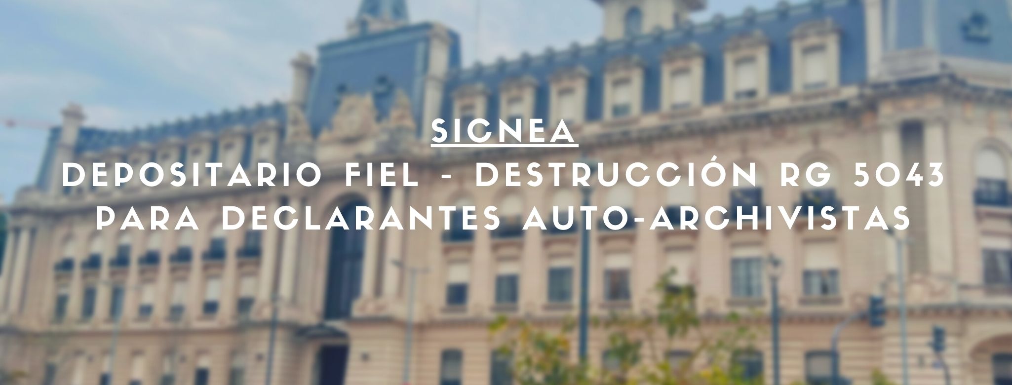 SICNEA: Depositario Fiel – Destrucción RG 5043 para declarantes Auto-Archivistas