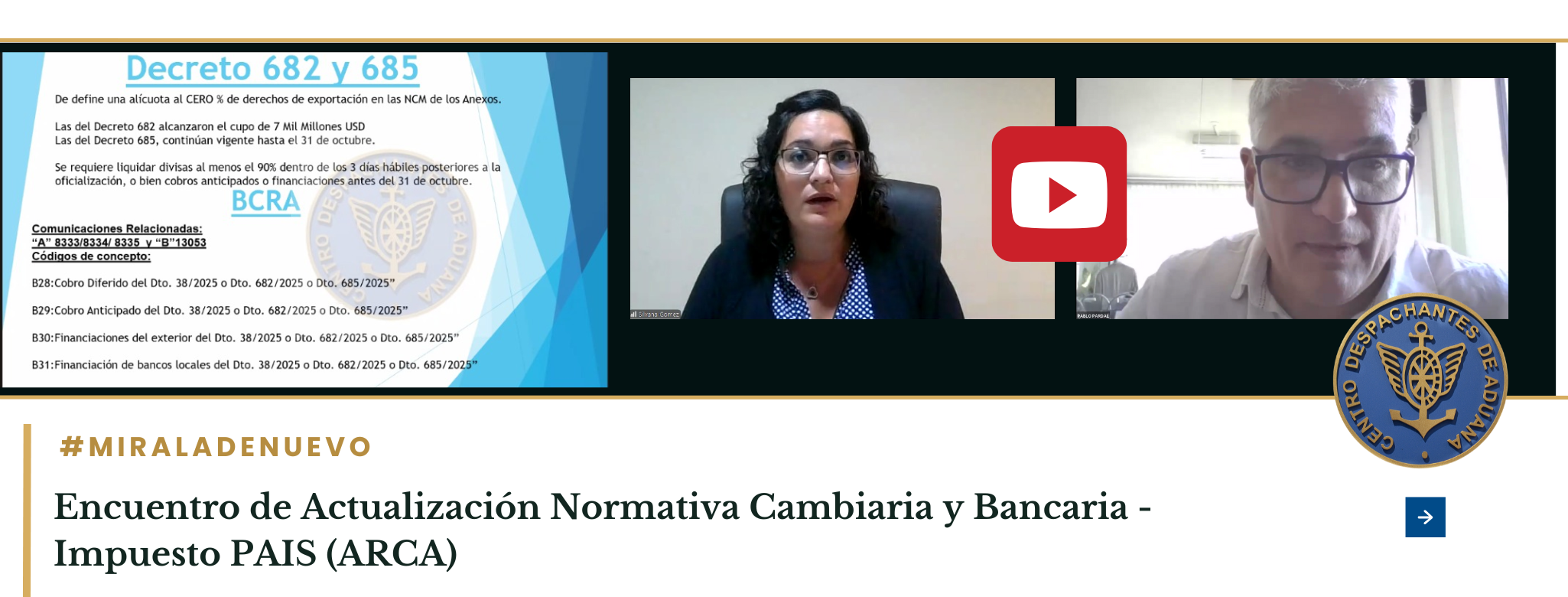 #MiralaDeNuevo Encuentro de Actualización Normativa Cambiaria y Bancaria - Impuesto PAIS (ARCA)