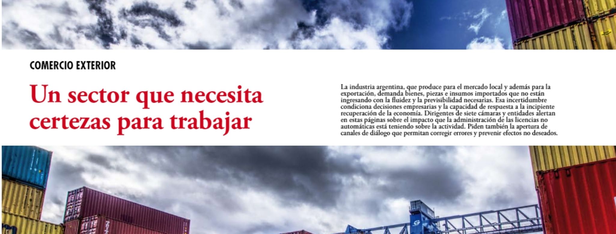 Un sector que necesita certezas para trabajar