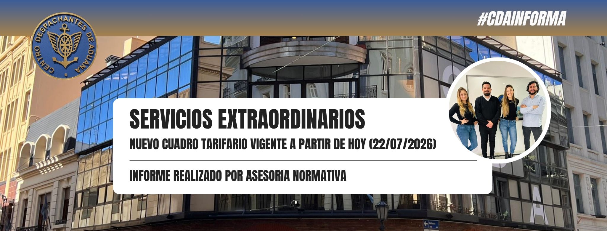 Servicios Extraordinarios: Nuevo cuadro tarifario vigente a partir de HOY (22/07/2026)