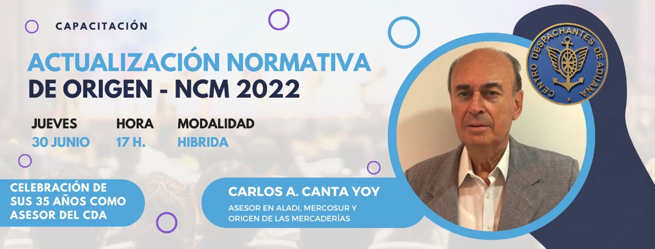 Invitación - Taller sobre: Actualización normativa de origen - NCM 2022