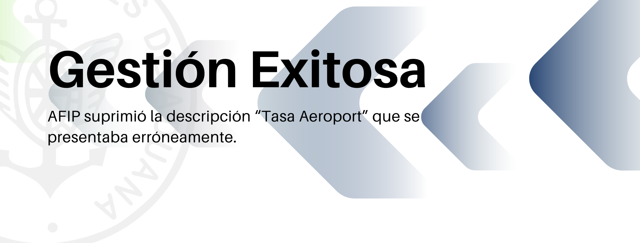 GESTIÓN CDA: AFIP suprimió la descripción “Tasa Aeroport” que se presentaba erróneamente