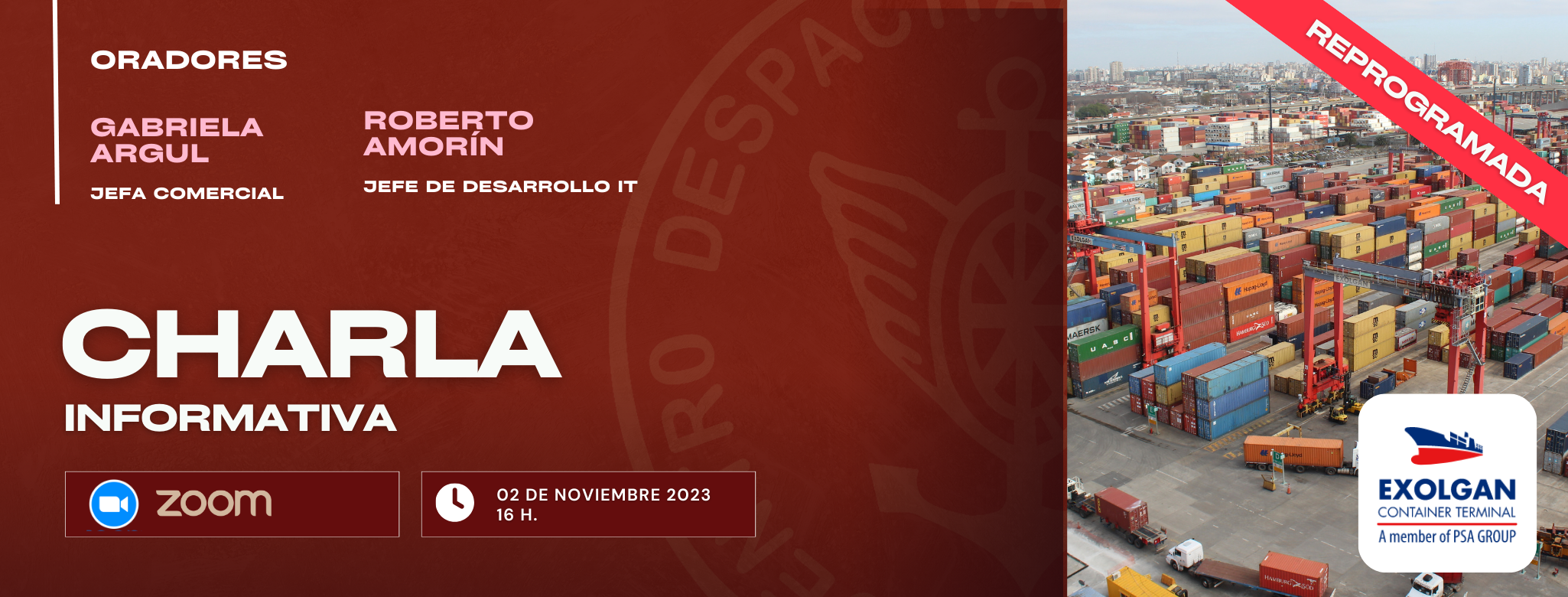 Charla informativa de EXOLGAN: Presentación del nuevo coordinador de contenedores de Exportación 