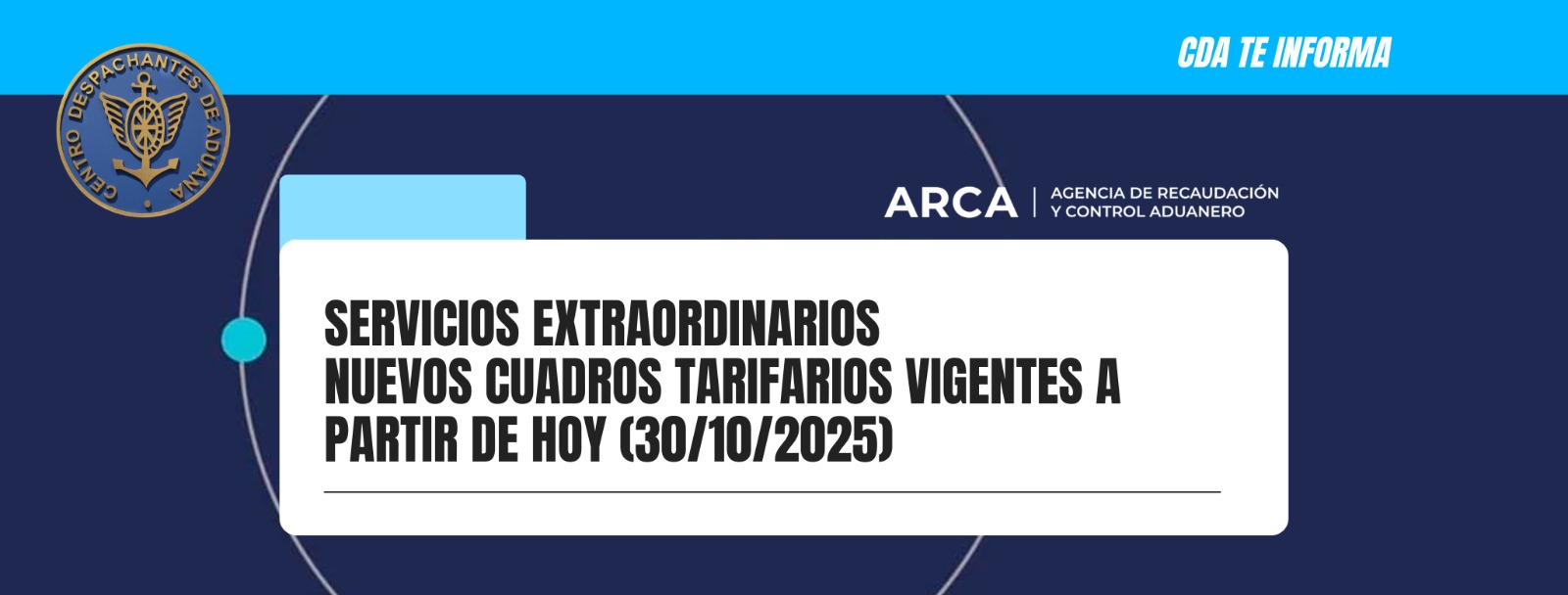Servicios Extraordinarios: Nuevos cuadros tarifarios vigentes a partir de HOY (30/10/2025)