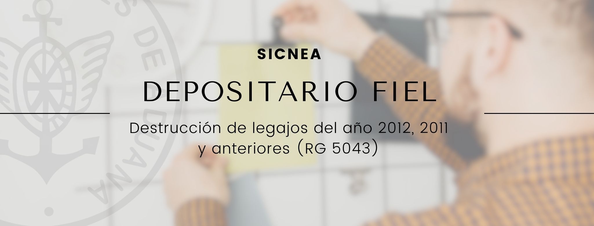 SICNEA: Depositario Fiel - Destrucción de legajos del año 2012, 2011 y anteriores (RG 5043)