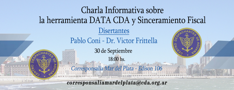 Mar del Plata: Charla informativa sobre DATA CDA y Sinceramiento Fiscal