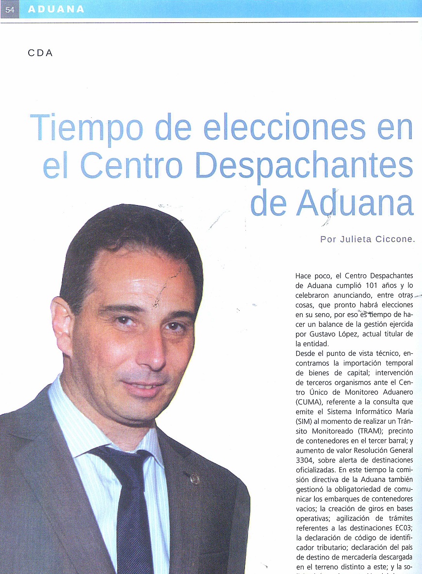 TIEMPO DE ELECCIONES EN EL CENTRO DESPACHANTES DE ADUANA